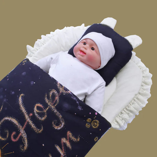 Cotton Printed Baby Carry Nest with Pillows – Dream | Newborn Baby Nest (0–6 Months)