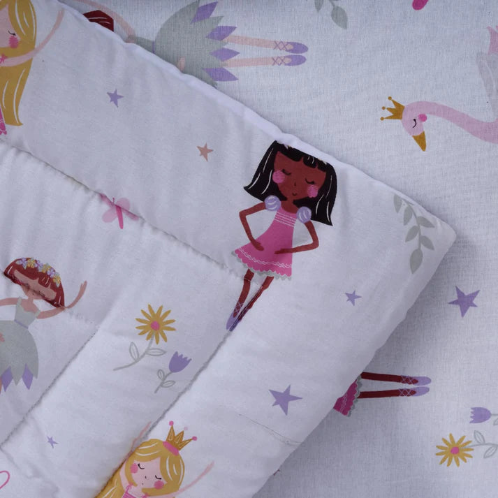 Printed Cotton Baby Cot Set for Girls – 9 Pcs