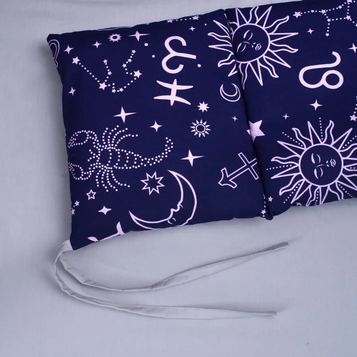 Sunshine Printed Baby Cot Set – 9 Pcs – Blue & Gray