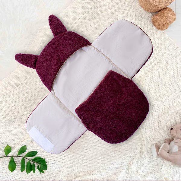 Winter Baby Swaddle / Quilted Baby Blanket Wrap – Maroon - Paidaish 