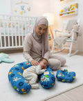 Printed Cotton Baby Nursing Pillow with Removable Cover & Head Pillow – Little Dino