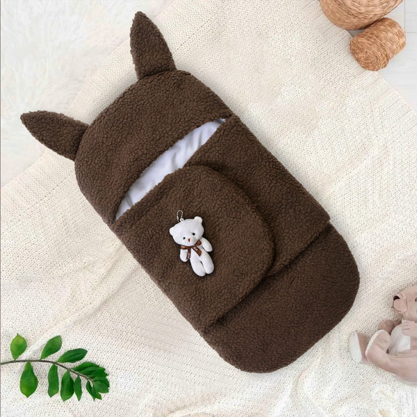 Winter Baby Swaddle / Quilted Baby Blanket Wrap – Brown - Paidaish 