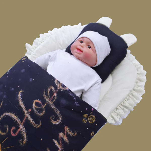 Cotton Printed Baby Carry Nest with Pillows – Dream | Newborn Baby Nest (0–6 Months)