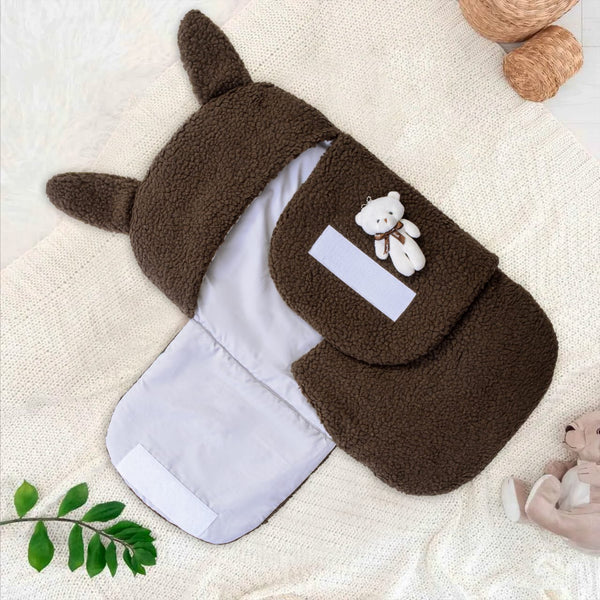 Winter Baby Swaddle / Quilted Baby Blanket Wrap – Brown - Paidaish 