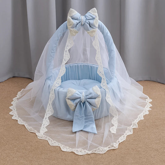 Luxury Cotton Baby Basket – Sky Blue | Soft & Stylish Moses Basket - Paidaish 