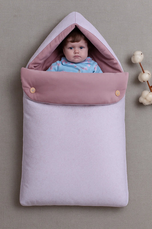 Cotton Printed Baby Carry Nest with Pillows – Blue & White | Soft & Portable - Paidaish 