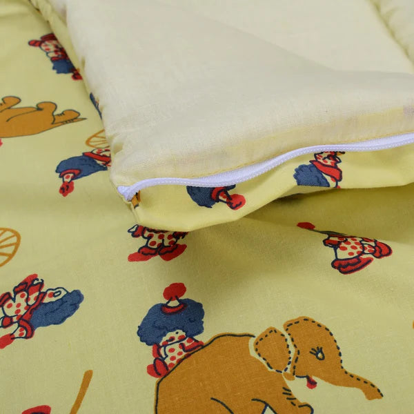 Cotton Printed Baby Carry Nest with Pillows – Yellow | Soft & Portable - Paidaish 