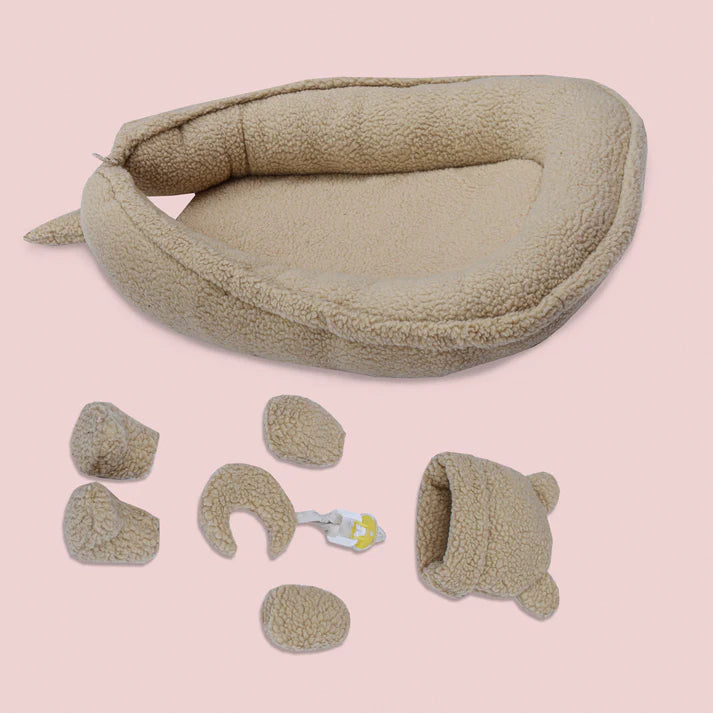 Sherpa Baby Nest Set – Beige | Cozy Newborn Bedding with Accessories - Paidaish 