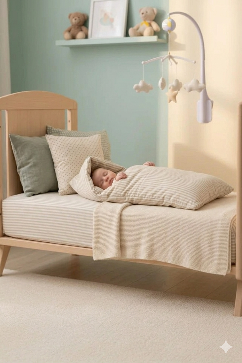 Cotton Baby Carry Nest for Newborns | Beige Stripe