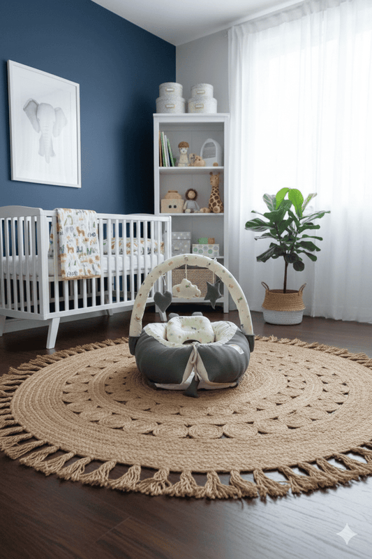 Cotton & Waffle Baby Snuggle Bed with Pillow – Gray | Newborn Baby Nest (0–6 Months)