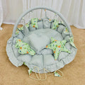 Printed Cotton Baby Round Snuggle Bed with Pillows – Little Trees Design - Paidaish 