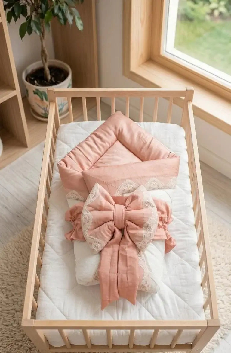 4-in-1 Baby Carry Nest – Carry, Sleep, Play & Comfort – Sea Pink & White