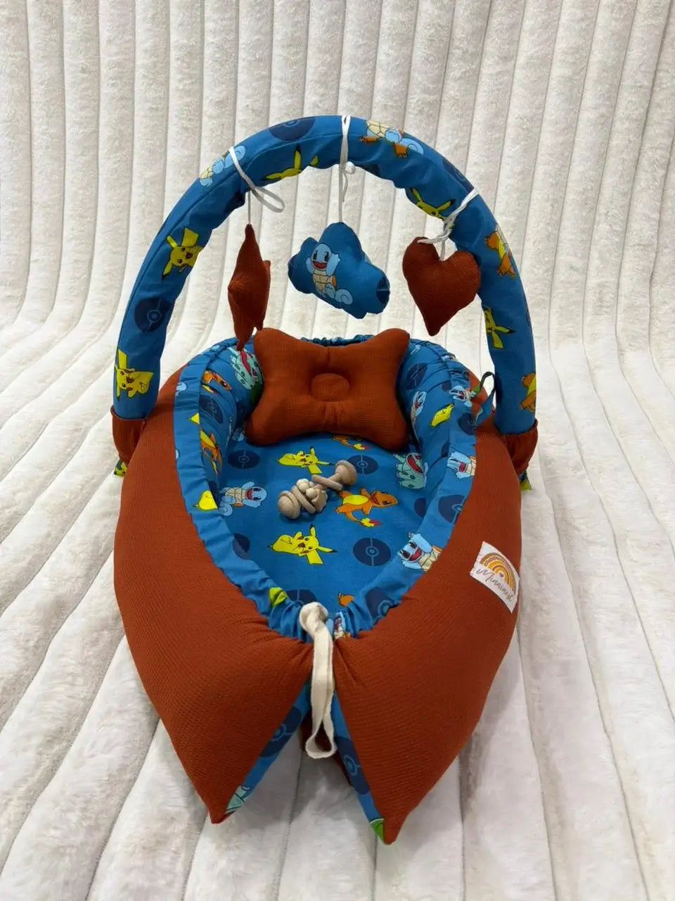 Cotton & Waffle Baby Snuggle Set with Pillow & Toy Rod – Pokémon