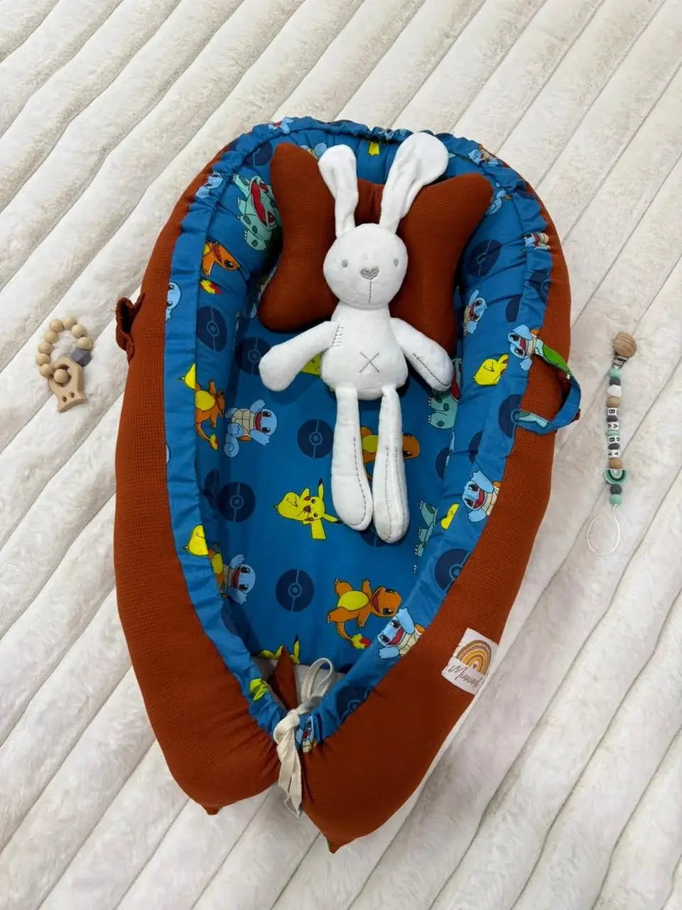 Cotton & Waffle Baby Snuggle Set with Pillow & Toy Rod – Pokémon
