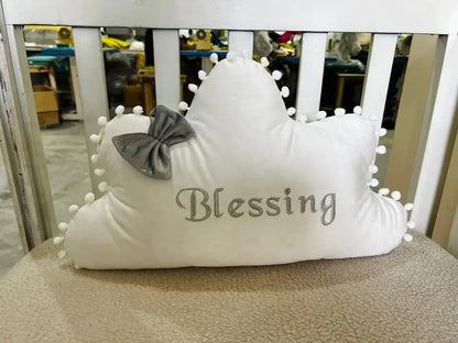 Blessing Velvet Baby Cloud Cushion – White | Soft Decorative Baby Cloud Pillow