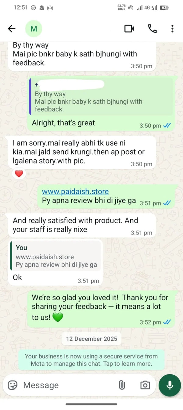 WhatsApp customer review