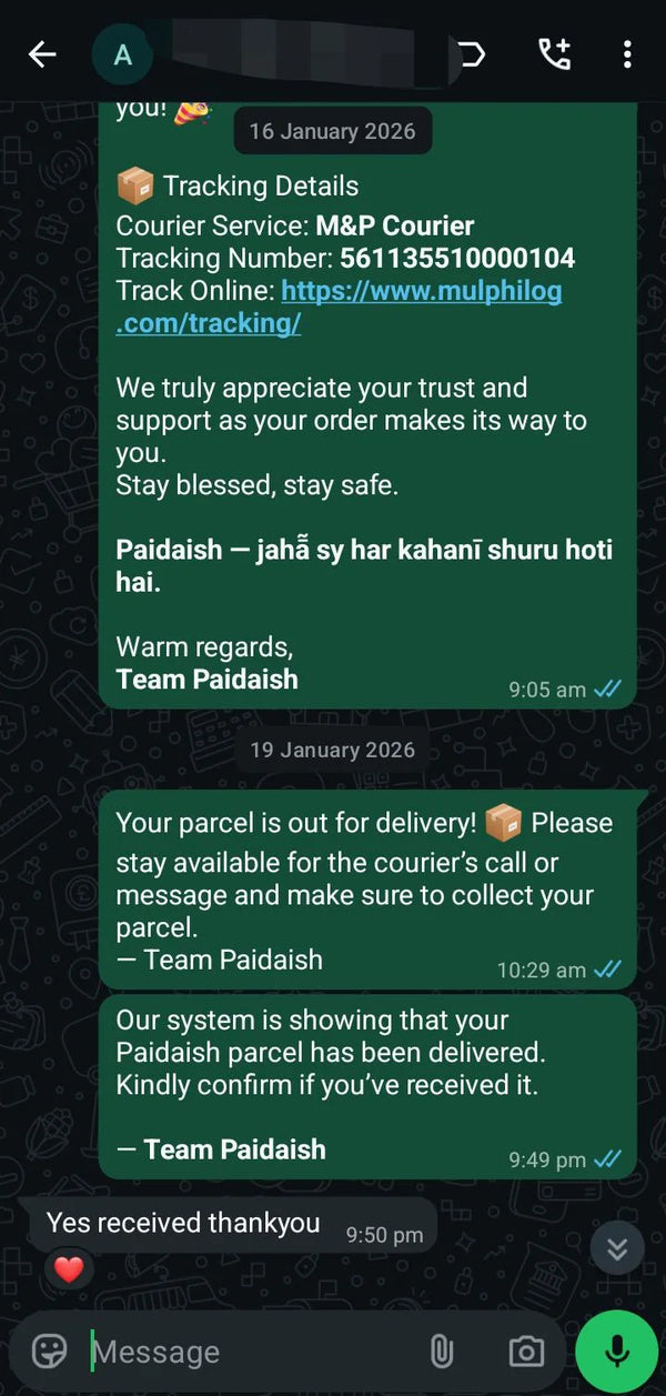 WhatsApp customer review