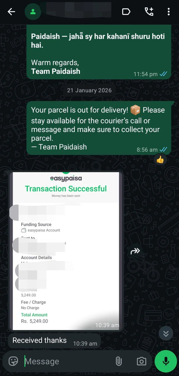 WhatsApp customer review