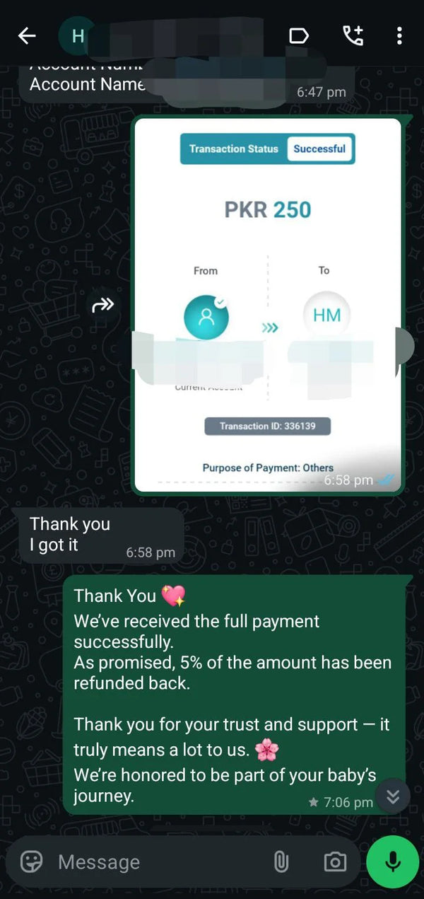 WhatsApp customer review