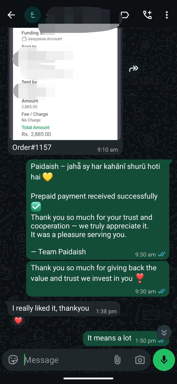 WhatsApp customer review