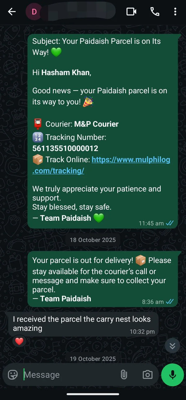 WhatsApp customer review