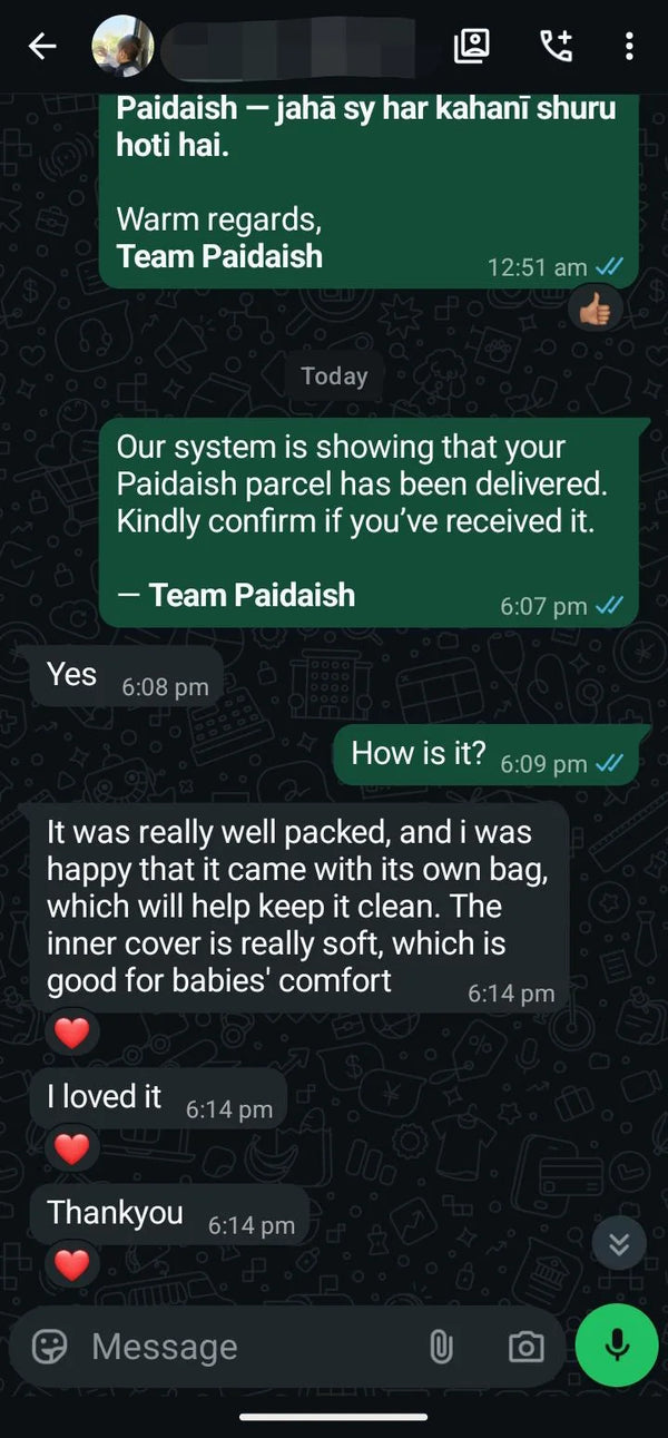 WhatsApp customer review
