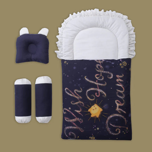 Cotton Printed Baby Carry Nest with Pillows – Dream | Newborn Baby Nest (0–6 Months)