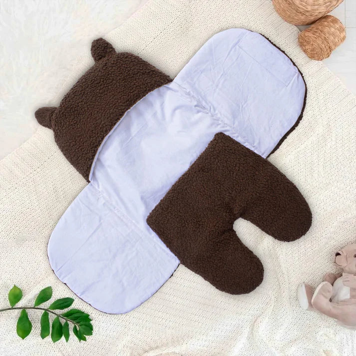 Winter Baby Swaddle / Quilted Baby Blanket Wrap – Brown - Paidaish 