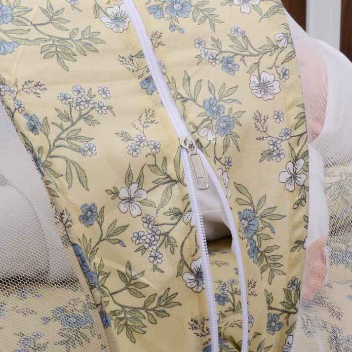 Printed Baby Mosquito Net with Pillow – Floral | Soft Cotton Newborn Set - Paidaish 