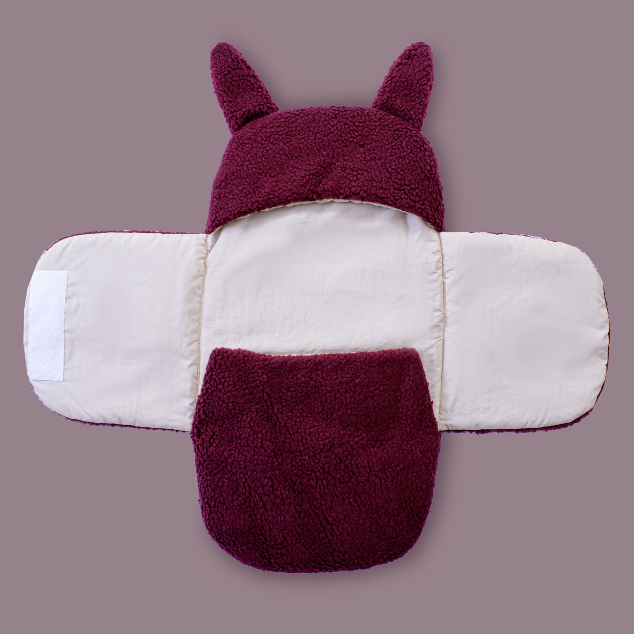 Winter Baby Swaddle / Quilted Baby Blanket Wrap – Maroon (0-6M)
