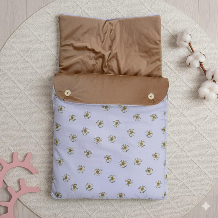 Velvet Hooded Baby Carry Nest – Floral Brown