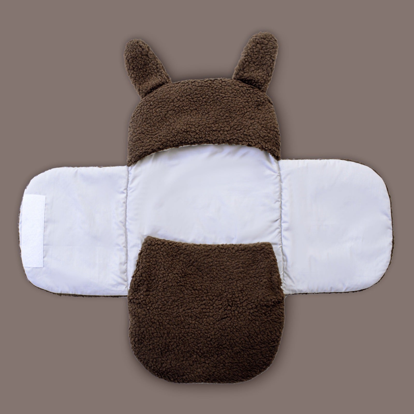Winter Baby Swaddle / Quilted Baby Blanket Wrap – Brown (0-6M)